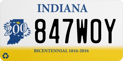 IN license plate 847WOY