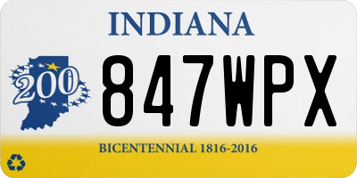 IN license plate 847WPX