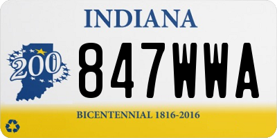 IN license plate 847WWA