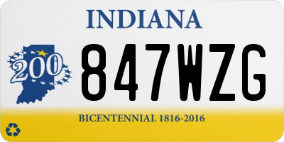 IN license plate 847WZG