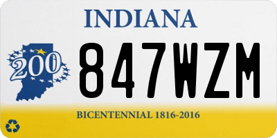IN license plate 847WZM