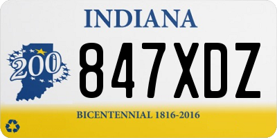 IN license plate 847XDZ
