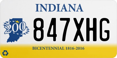 IN license plate 847XHG