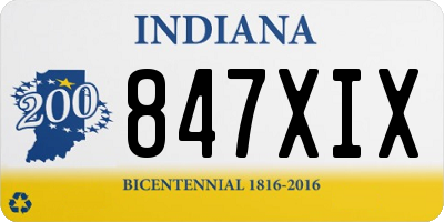 IN license plate 847XIX