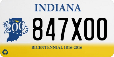 IN license plate 847XOO