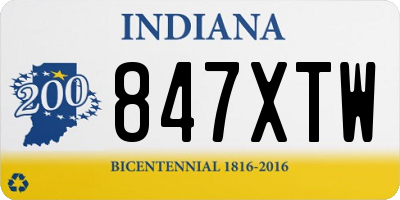 IN license plate 847XTW