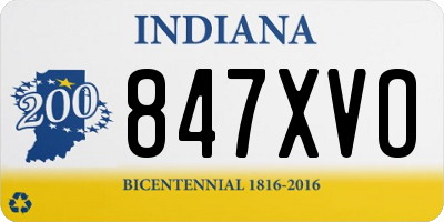 IN license plate 847XVO
