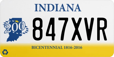 IN license plate 847XVR