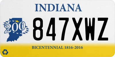 IN license plate 847XWZ
