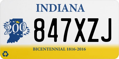 IN license plate 847XZJ