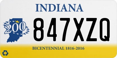 IN license plate 847XZQ