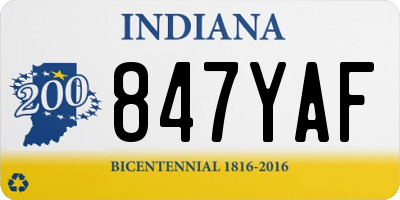 IN license plate 847YAF