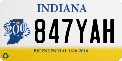 IN license plate 847YAH