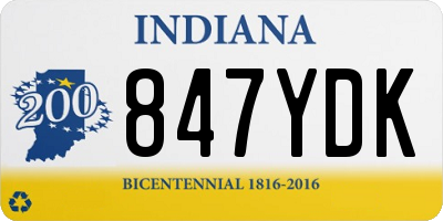 IN license plate 847YDK