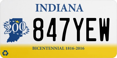 IN license plate 847YEW