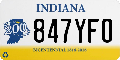 IN license plate 847YFO