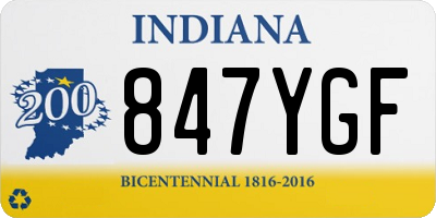IN license plate 847YGF