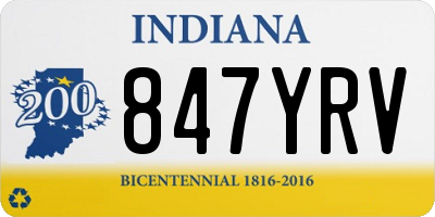 IN license plate 847YRV