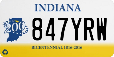 IN license plate 847YRW
