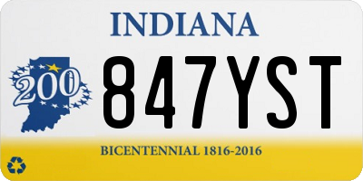 IN license plate 847YST