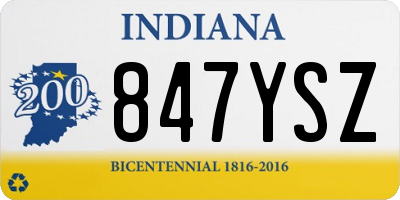 IN license plate 847YSZ
