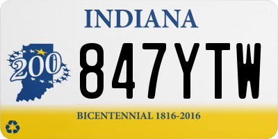 IN license plate 847YTW