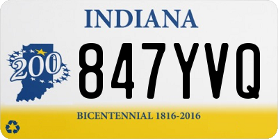 IN license plate 847YVQ