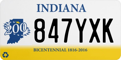IN license plate 847YXK