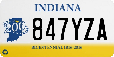 IN license plate 847YZA