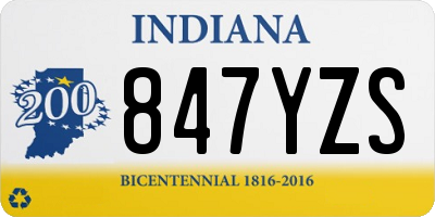 IN license plate 847YZS