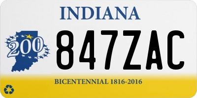 IN license plate 847ZAC