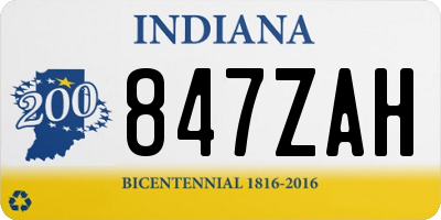 IN license plate 847ZAH