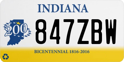 IN license plate 847ZBW
