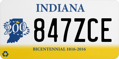 IN license plate 847ZCE
