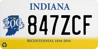 IN license plate 847ZCF