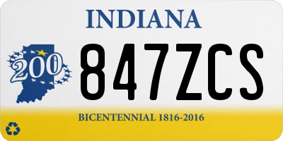 IN license plate 847ZCS