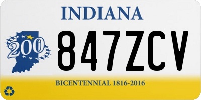 IN license plate 847ZCV