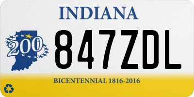 IN license plate 847ZDL