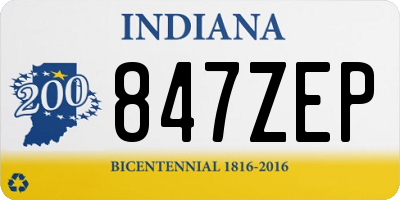IN license plate 847ZEP