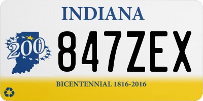 IN license plate 847ZEX