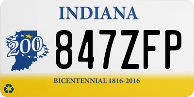 IN license plate 847ZFP