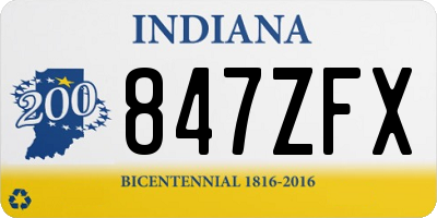 IN license plate 847ZFX