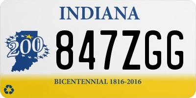 IN license plate 847ZGG