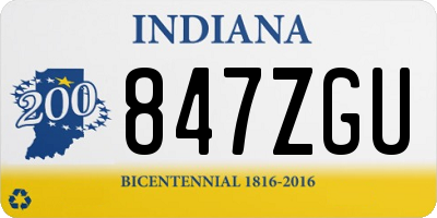 IN license plate 847ZGU
