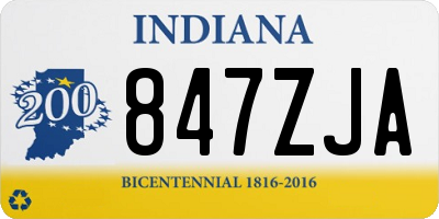 IN license plate 847ZJA