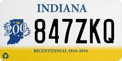 IN license plate 847ZKQ