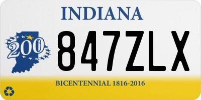 IN license plate 847ZLX
