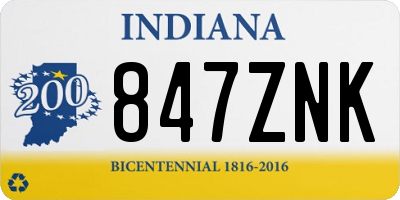 IN license plate 847ZNK