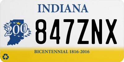 IN license plate 847ZNX