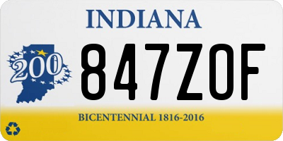 IN license plate 847ZOF